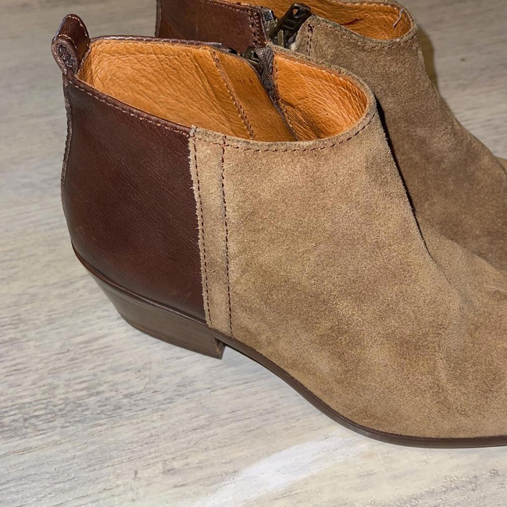 Madewell Suede Leather Patchwork Two Tone Booties - image 2